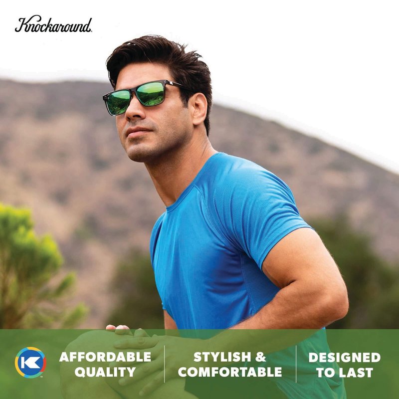 Knockaround Fast Lanes Sport Polarized Lightweight Sunglasses for Men & Women - UV400 Protection - Running