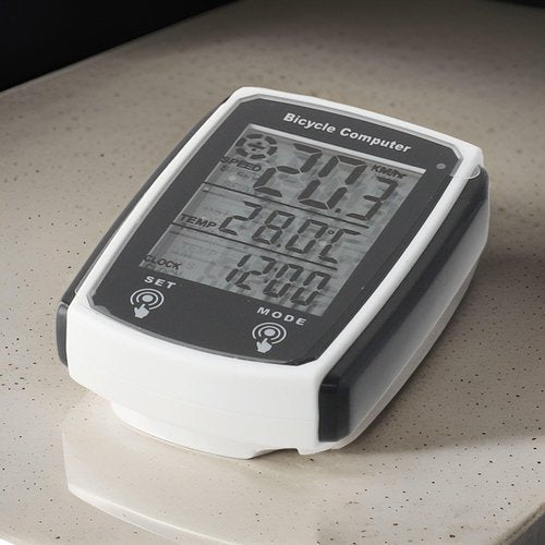Bike Speedometer and Bicycle Odometer, Bicycle Wired Speedometer Odometer with LCD Display Clear Screen Cycling Computers for Bike(White)