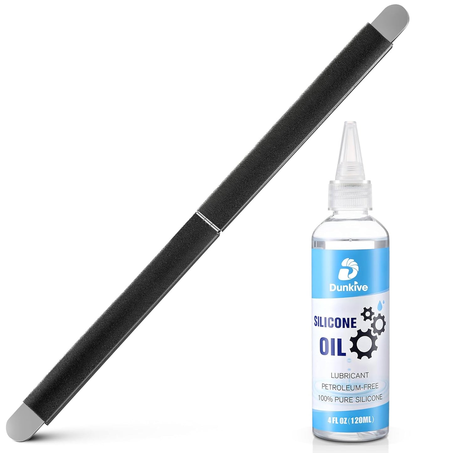 120ml/4oz Treadmill Lubricant with 24inch Foldable Applicator, Pure Silicone Walking Pad Oil Lube for Treadmill Belt Lubrication