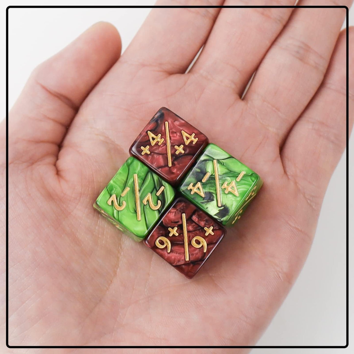 24 Pieces MTG Counters Token Dice, Magic The Gathering Glitter Sparkle Loyalty Cube, Starry Marble D6 Compatible With MTG, CCG, Card Gaming Accessory (Type 2)