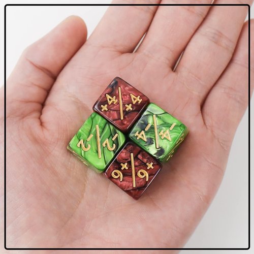 24 Pieces MTG Counters Token Dice, Magic The Gathering Glitter Sparkle Loyalty Cube, Starry Marble D6 Compatible With MTG, CCG, Card Gaming Accessory (Type 2)