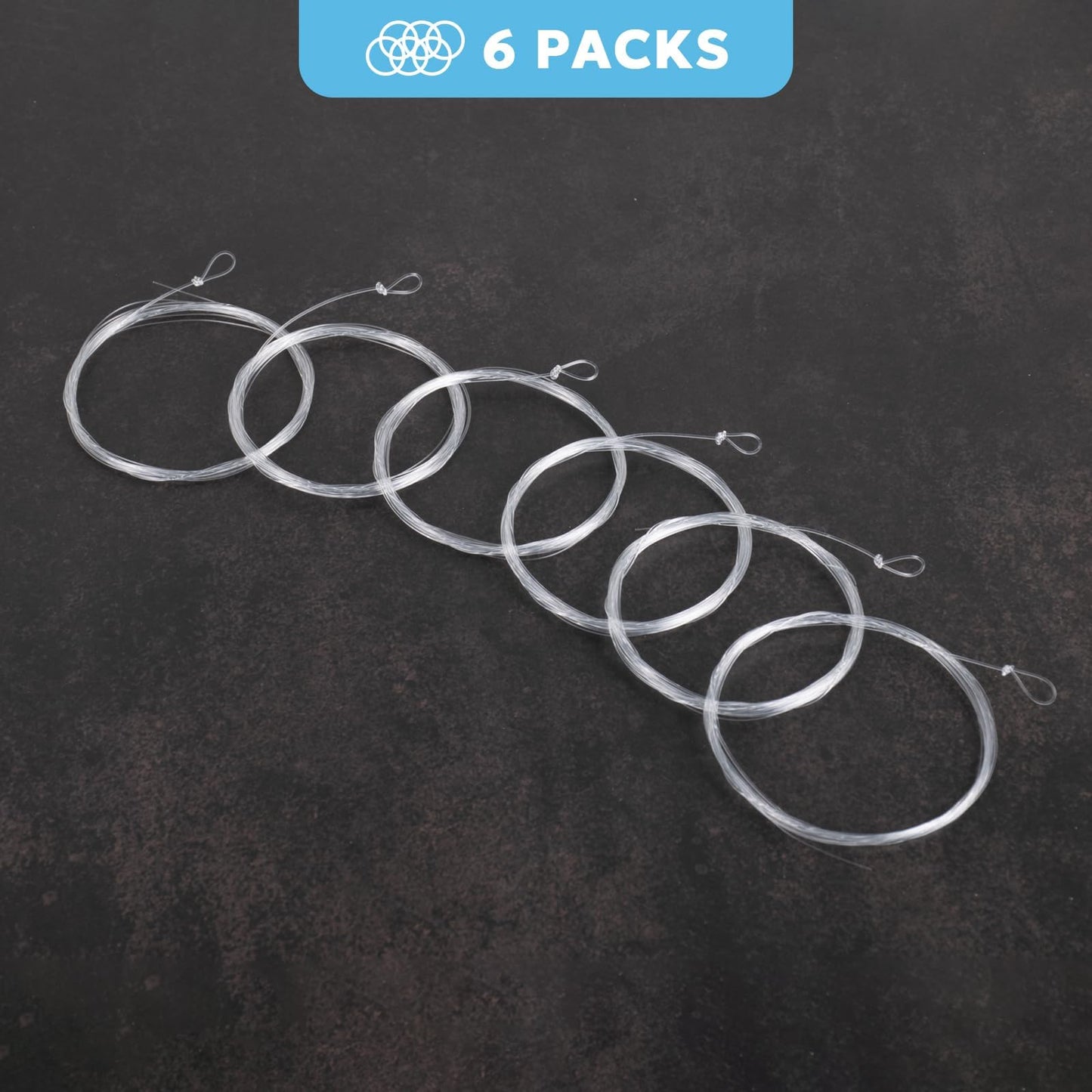 SF 6 Pack 7.5ft Nylon Fishing Rigs Pre Tied Trout Fishing Rigs 5X
