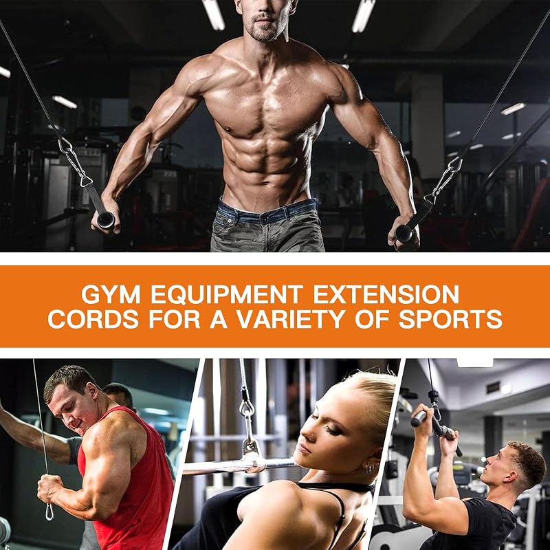 39 Inch 2-Pack Gym Extension Cables with Carabiners - Heavy Duty 5mm Steel Wire Rope for Home Gym