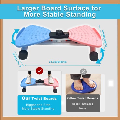 KIMPOK Waist Twisting Machine, Ab Twister Board for Exercise with 300lbs, Waist Twister for Women & Men Belly Fat, Home Noiseless Abs Waist Training Exercise Equipment