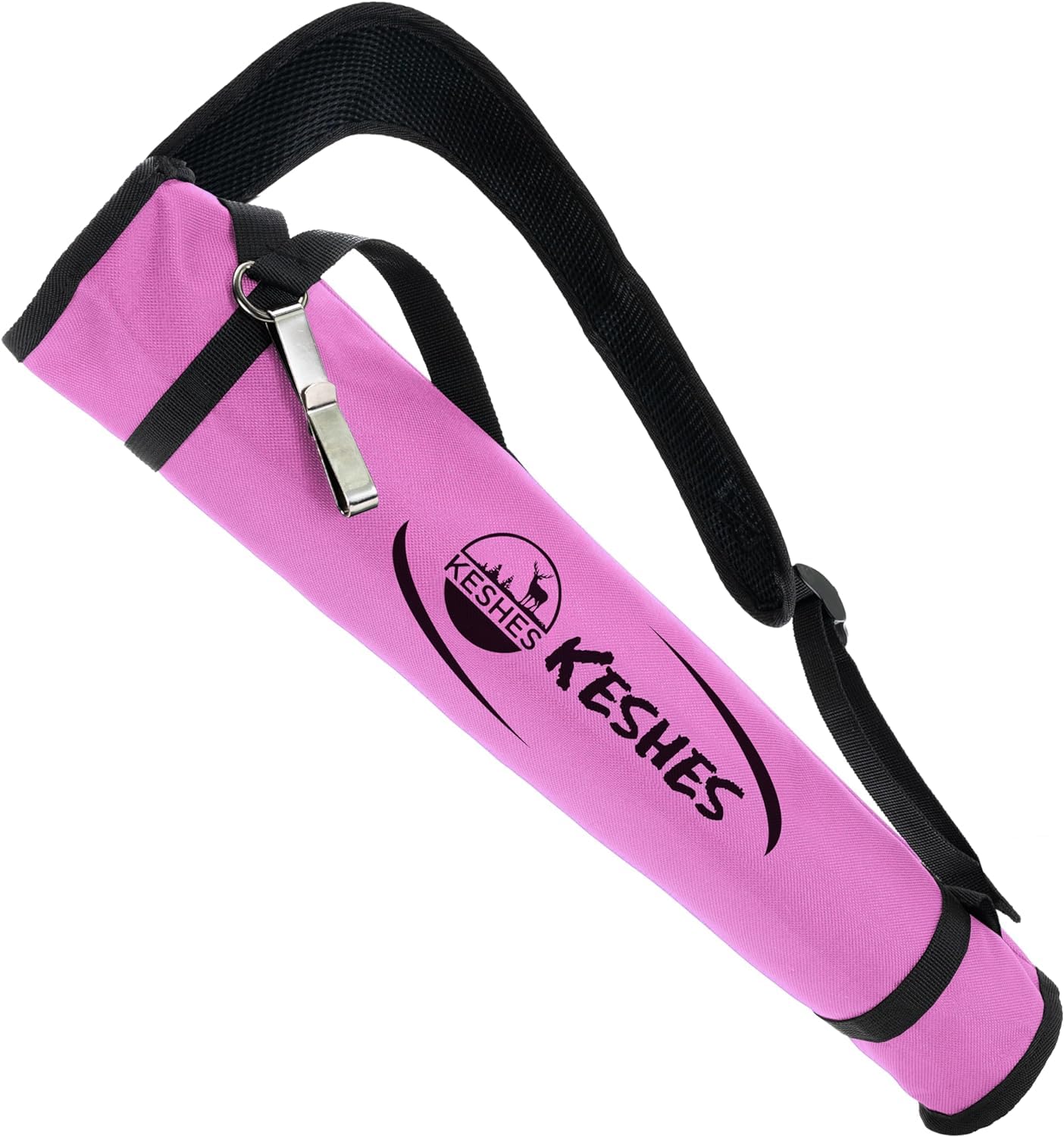 KESHES Archery Back Arrow Quiver Holder - Adjustable Quiver for Arrows with Shoulder Strap and Belt Clip - Ideal for Bow Hunting & Target Practice for Youth & Adults