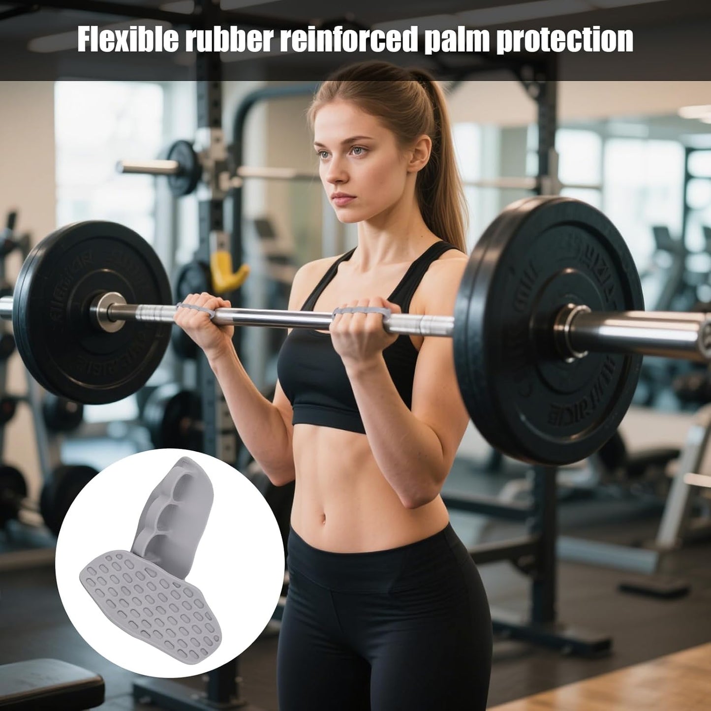 2pcs Weight Lifting Grips, Silicone Anti-Slip Gym Workout Grips for Hand Protection Gloves, Rubber Dumbbell Rypt Gripper for Men Women, Bar Pad Pull Up Practical Fitness Exercise Accessories