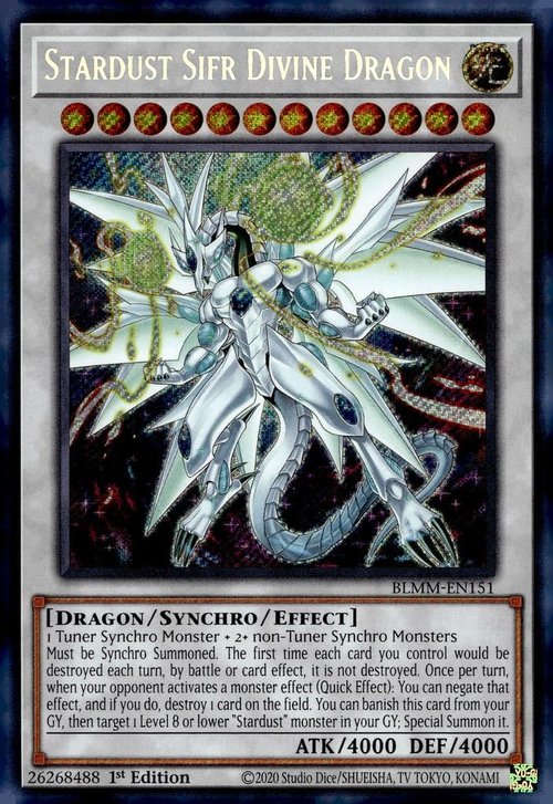 Stardust Sifr Divine Dragon - BLMM-EN151 - Secret Rare - 1st Edition