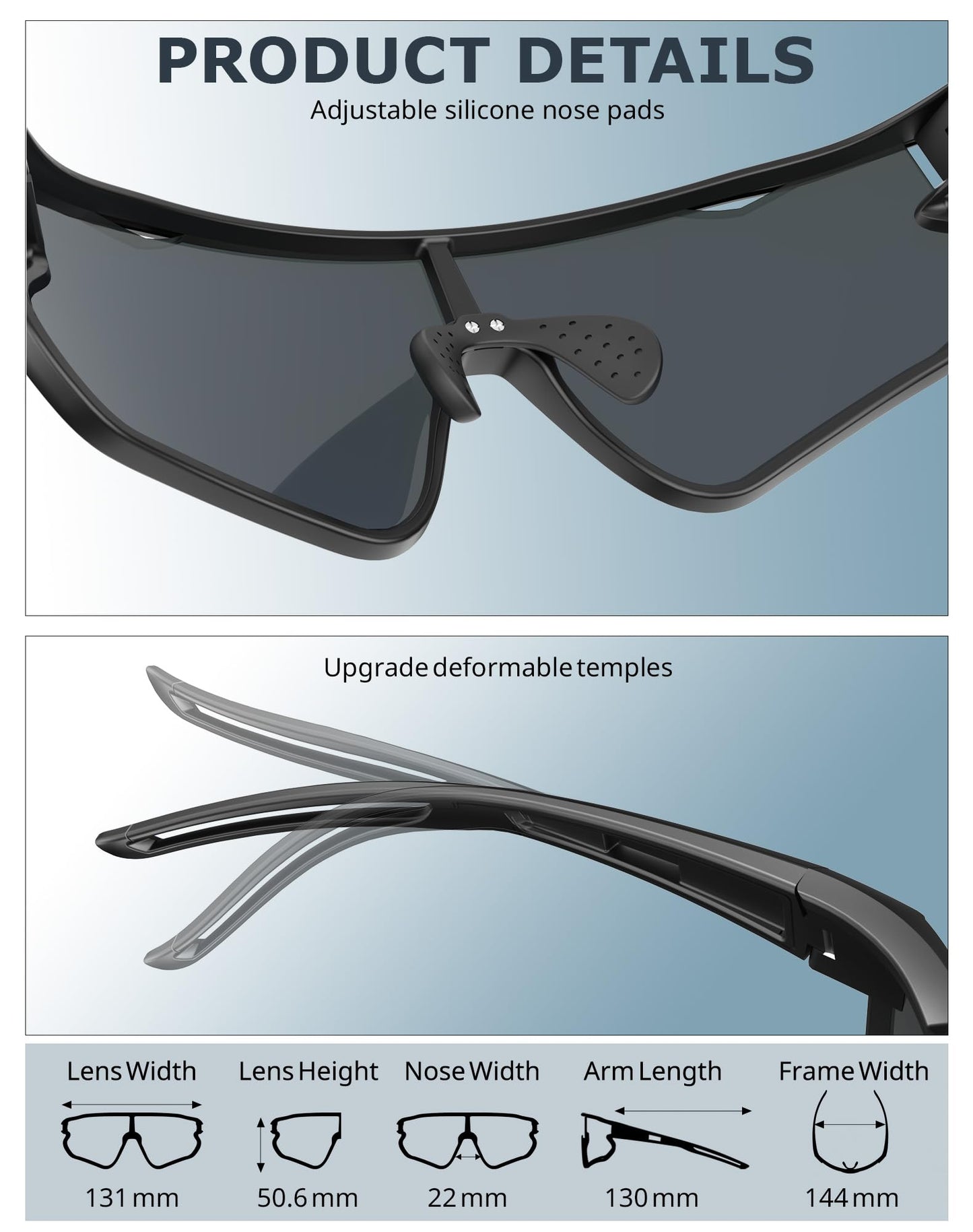 KALIYADI Polarized-Sunglasses Men Polarized Cycling-Sunglasses: Sports Sun Glasses for Running Cycling UV400 Protection