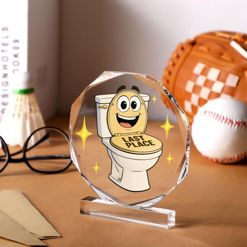 DOUOAUO Toilet Trophy - Acrylic Championship Trophy Award, 4.72x5.27 Inch - Perfect for Sports Tournaments, Academic Competitions, School Awards, Party Prizes for Adults