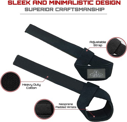 Bear Grips Lifting Straps Gym, Wrist Straps for Weightlifting, Gym Straps, Weightlifting Straps, Deadlift Straps, Weight Lifting Straps for Men, Weight Straps Lifting Women, 2 Lifting Strap Black