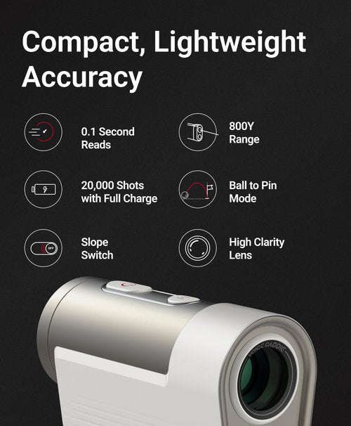 Voice Caddie Laser FIT Compact Golf Laser Rangefinder | Slope Integration with Tournament Mode | Ball to Pin Mode | 6X Magnification | 800 Yards | 8 Hr Rechargeable Battery Life