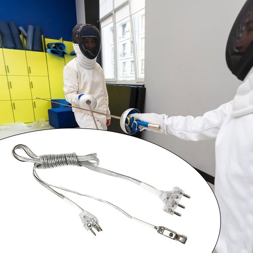 rockible Fencing Body Wire, 184CM, Connecting Wire Fencing Devices Cords Pin Plug Foil Body Wire Fencing Hand Wire for Competitions