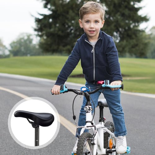 Heidouse Kids Bike Saddle, Waterproof Child Bike Seat with Seat Post for Balance Biking Riding Cycling