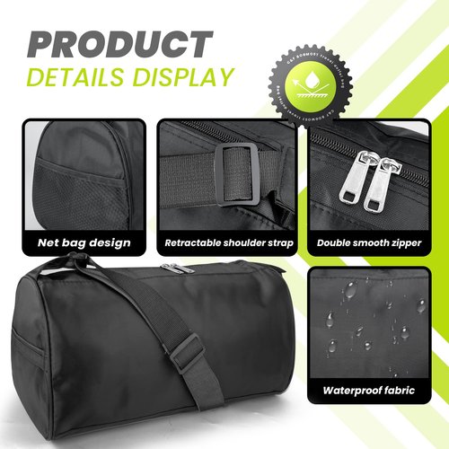 C&F BOGMOST Small Travel Duffel Bag Foldable Waterproof Gym Bag for Gym Beach Swim Bag Men Women Duffle Bags Lightweight Oxford Cloth Sports Bags -Black
