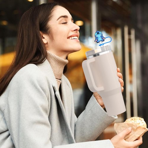 10 mm Straw Cover Cap for Stanley Cup 30 Oz 40 Oz, 5 Pcs Straw Topper for Stanley Tumbler, Funny Straw Tip Covers for Stanley Cup Accessories