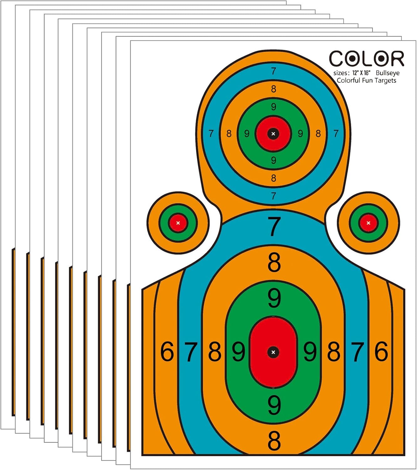 12x18 Inch High-Visibility Shooting Targets - Paper Silhouette for Precision Training, Handguns, BB Guns, and Airsoft (Indoor & Outdoor Use)