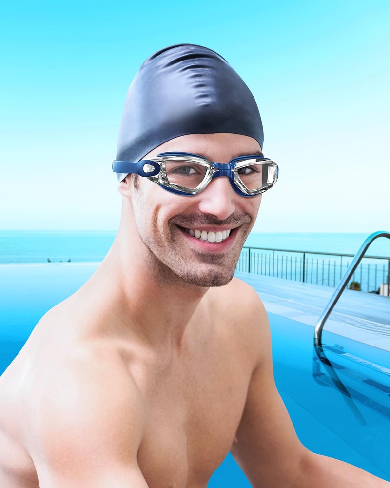 Aegend Swim Goggles, 2 Pack Swimming Goggles No Leaking Adult Men Women Youth, Aqua & Clear With Blue Strap