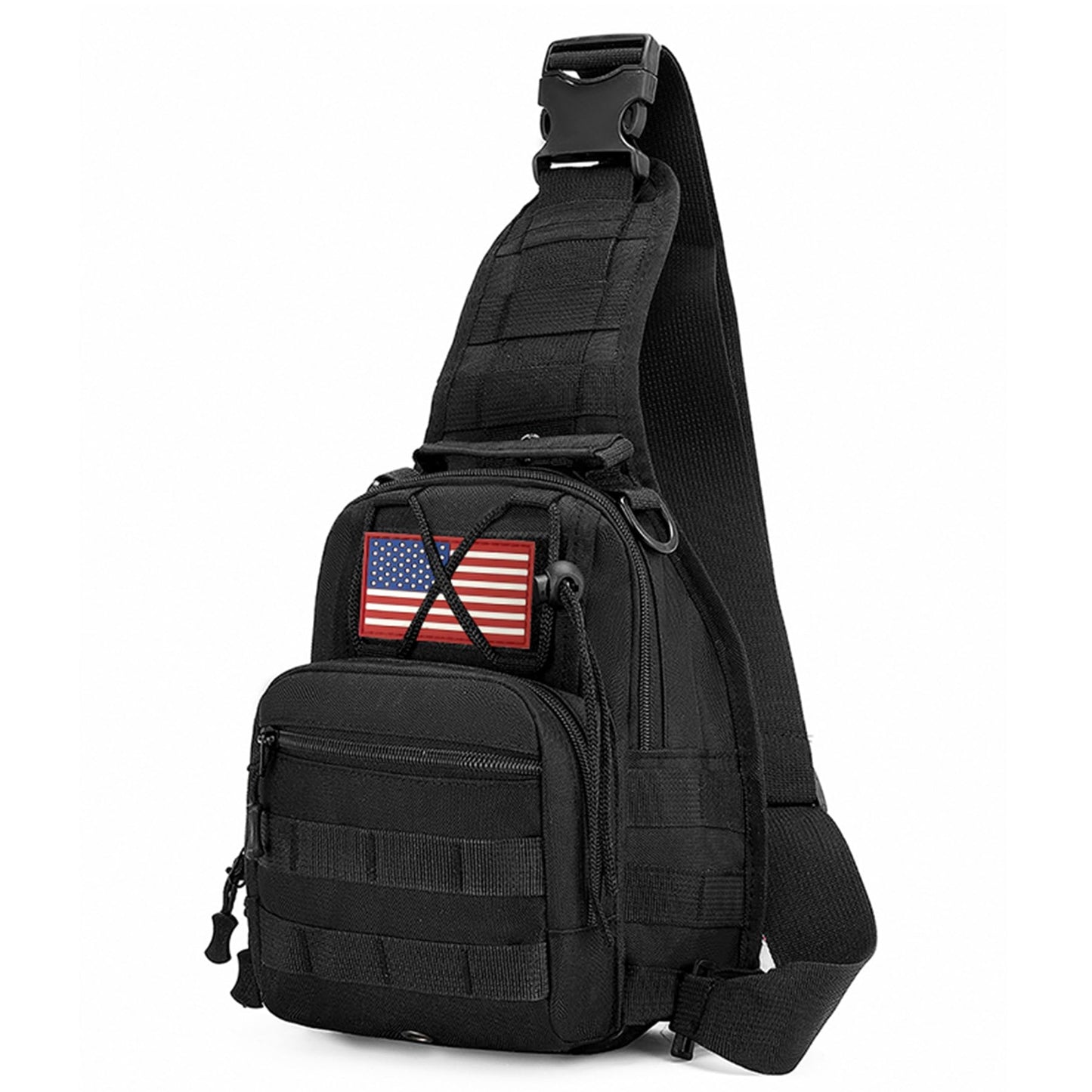 JUMAHE 8L/25L Tactical Sling Bag, Crossbody Bag for Men Outdoor, Military Backpack EDC Shoulder Bag for Every Day Carry (Black)