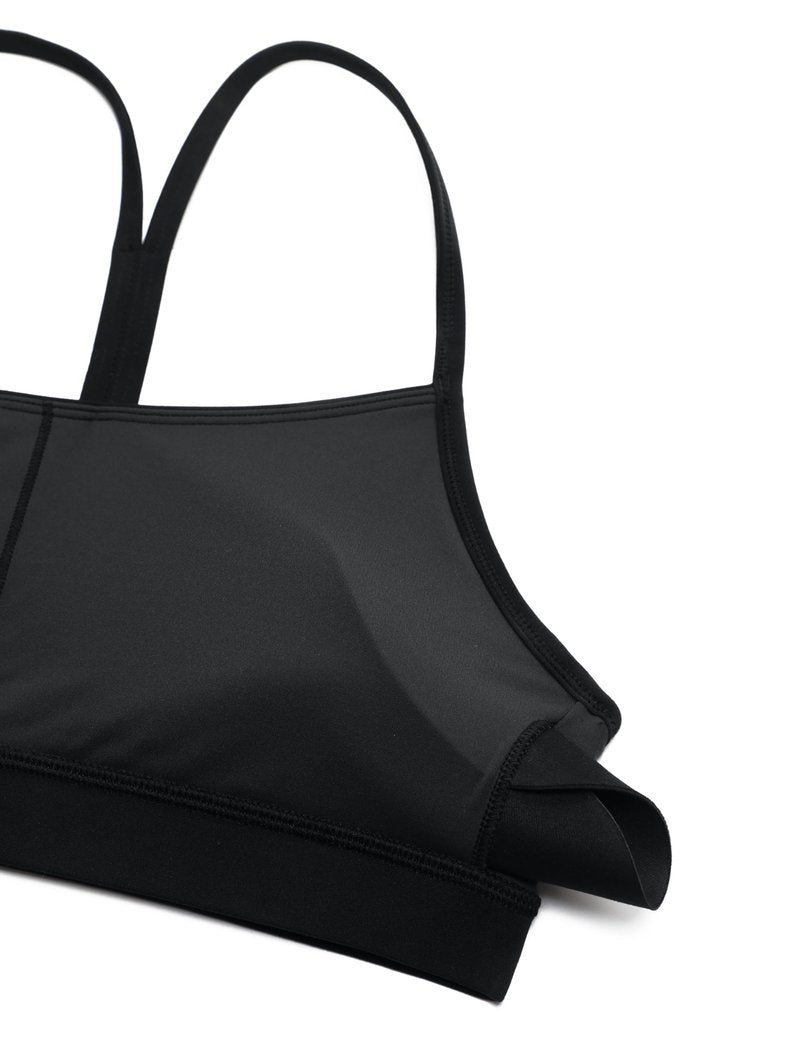 CRZ YOGA Butterluxe Y Back Sports Bras for Women - Padded Racerback Low Impact Spaghetti Thin Strap Workout Yoga Top Black Tie Dye Flowers Small