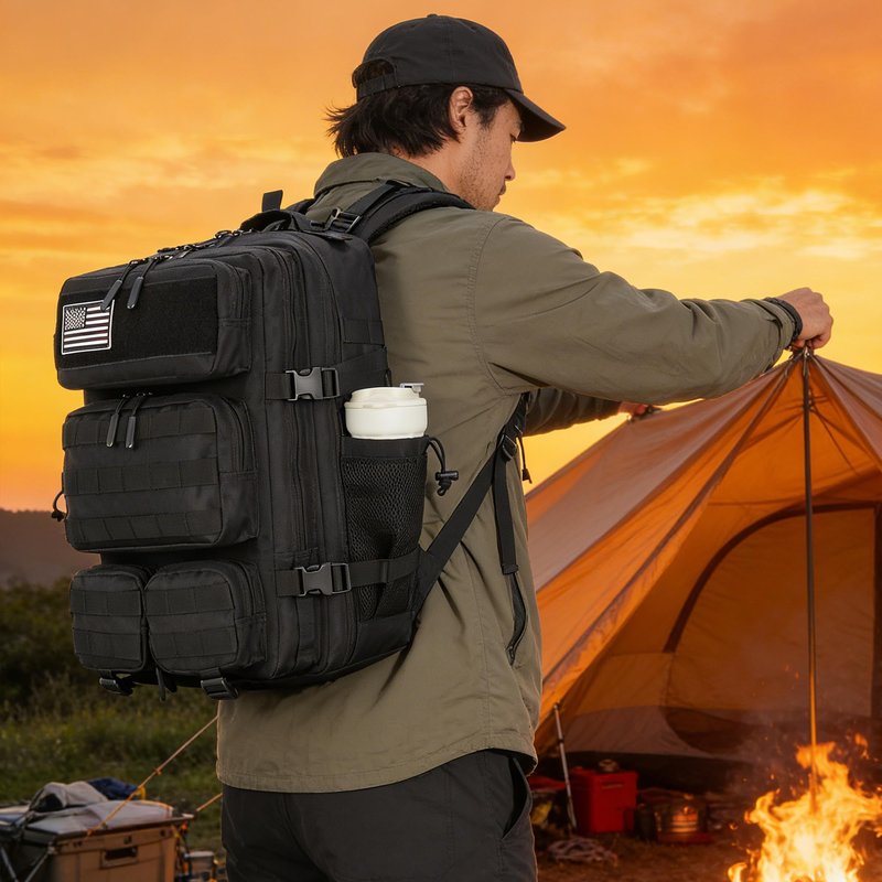 MoonWang 55L Tactical Backpack Heavy Duty Military Rucksack Molle Backpack 3 Day Assault Pack for Work Outdoors