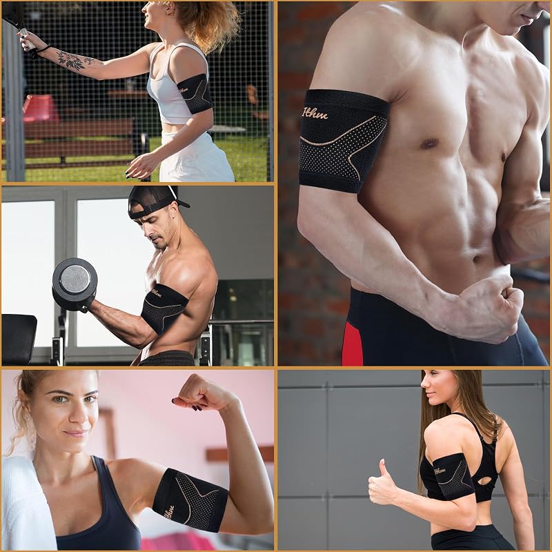Copper-Large Upper Arm Tendonitis Brace – Bicep/Tricep Support Sleeve