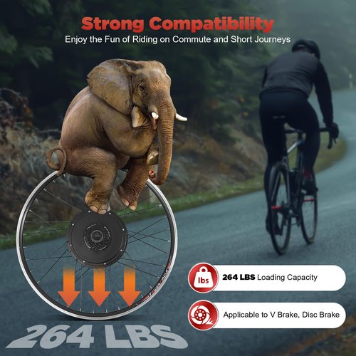 48V 1000W Electric Bicycle Conversion Kit, LCD Display, 5 Gears PAS Ebike Conversion Kit with Dual Mode Controller, Front/Rear Wheel for 28-inch, 29-inch Bikes (Rear Wheel)
