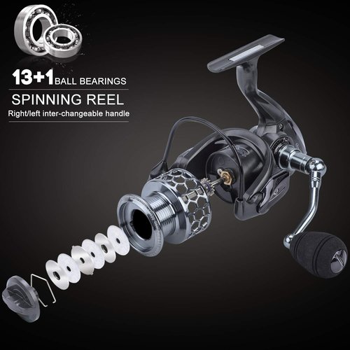Sougayilang Spinning Fishing Rod and Reel Combos Portable Telescopic Fishing Pole Spinning reels for Travel Saltwater Freshwater Fishing