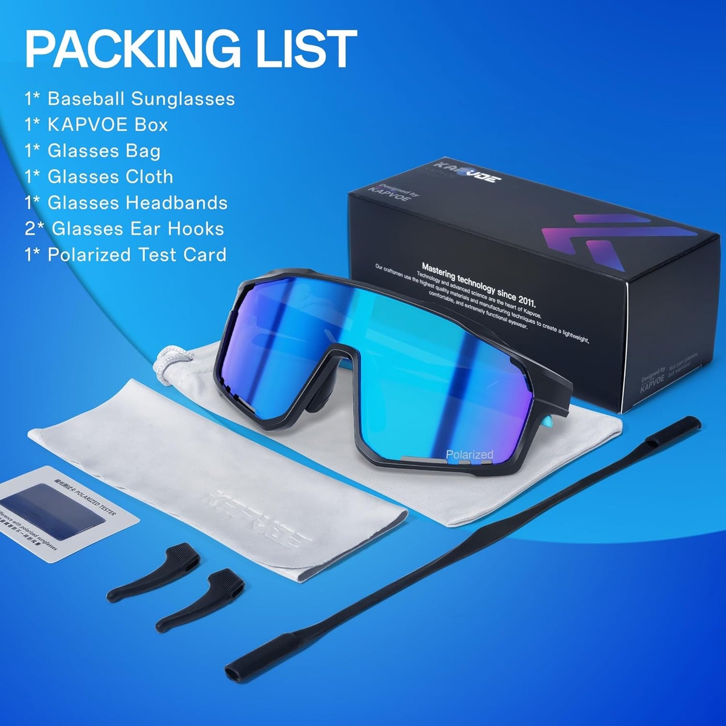 KAPVOE Kids Baseball Glasses Youth Polarized Sports Sunglasses Softball Cycling Running Shades Boys Girls Age 3-14 - K9033
