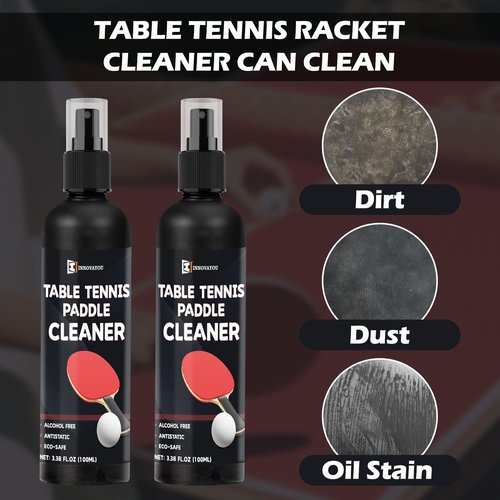 INNOVAYOU Table Tennis Racket Cleaner Kit, Table Tennis Cleaner 200ml with Sponge, Eliminate Dirt & Dust, Table Tennis Rubber Cleaner Helping Maintain The Tackiness of Make Rubber Last Much Longer