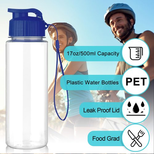 LYDTICK 16 Pack Bulk Water Bottles-17oz Plastic Sports Water Bottles for Kids and Adults Leak Proof, Reusable for Gym Travel School Office, Multicolor