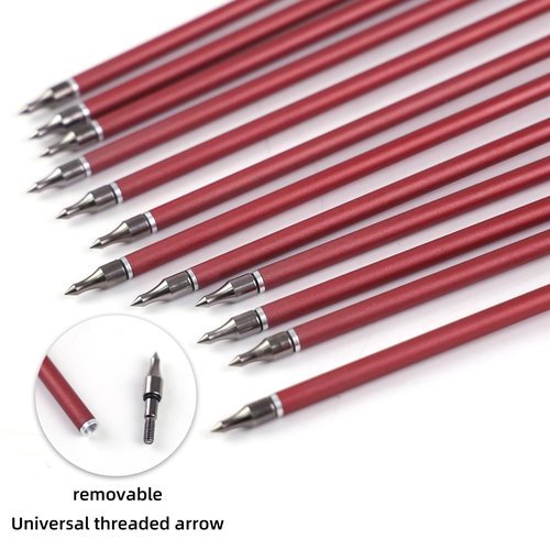 MOYJ Mixed Carbon Arrow Archery Practice Shooting 3 inch Plastic Vanes Fletching Removable Replaceable Broadhead Tips Arrows12pcs Hunting Arrows I.D.6.2MM O.D.7.8mm Arrows for Bow