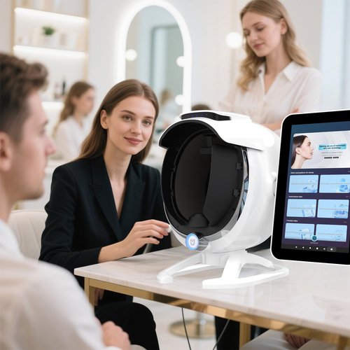 Skin Analysis Machine Professional Facial – 15.6 inches Scanner for Pores, Acne, Hydration; with Cloud Storage for Estheticians & Spas; 8-Spectrum Imaging; Multi-Language