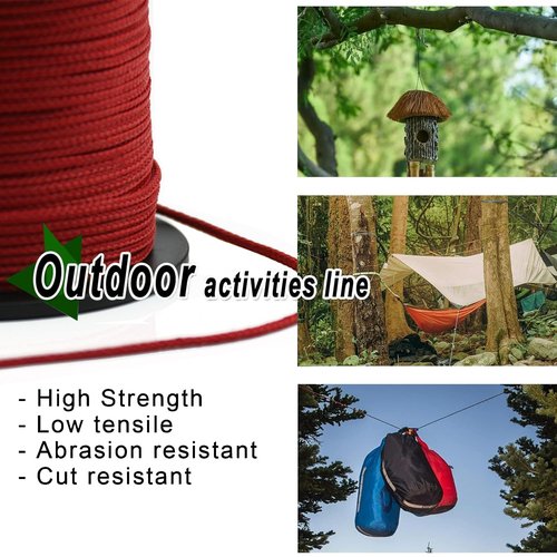 9KM DWLIFE Red Kevlar Cord – Ultra-Strong, Lightweight & Abrasion-Proof Survival Rope for Camping, Tactical Gear, Hammock Ridgeline, Trip Wire