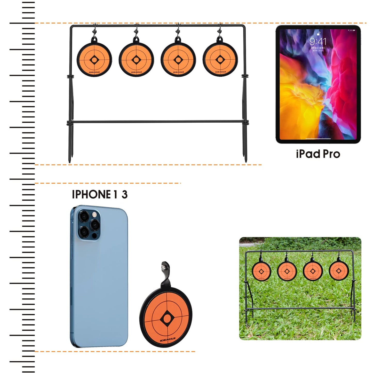 Ideagle BB Gun Targets for Backyard, Heavy Metal Auto Spinning Targets for Shooting, Airsoft Target Pellet Gun Targets for .177 .20 Caliber