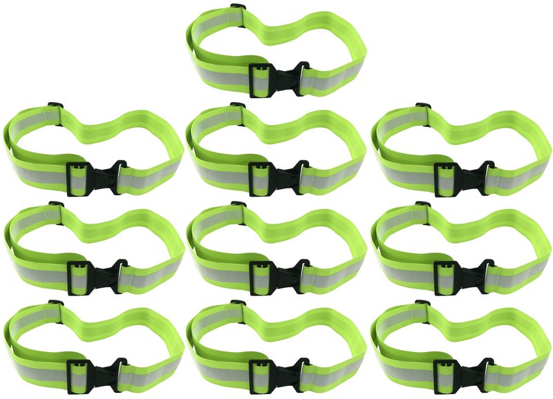 HiVisible Reflective Belt for Running - Army PT Gear (10 x Green)