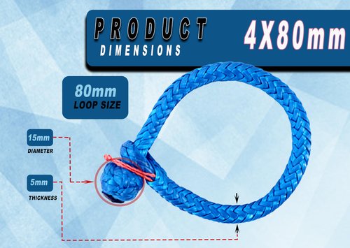 Robship Soft Shackles Simplifying Your Boating Experience, Blue - 4x80mm