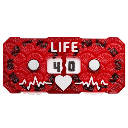 Life Counter 2 Pcs Pcak Twin Digits Dragon Scale Pattern Designed 2 x 4 cm (0.787 x 1.57 in) for cEDH Game & MTG Dual Game Made of Acrylic (Black & Red Scale)
