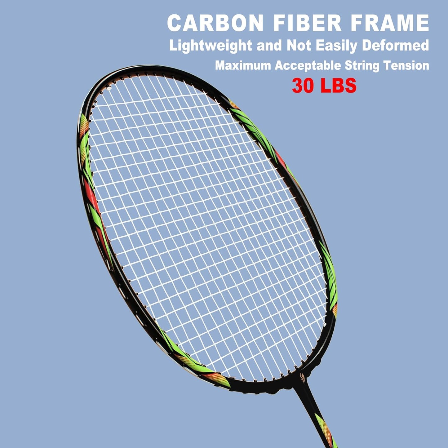 2 Pcs Professional Badminton Rackets Full Carbon Fiber Badminton Racquet