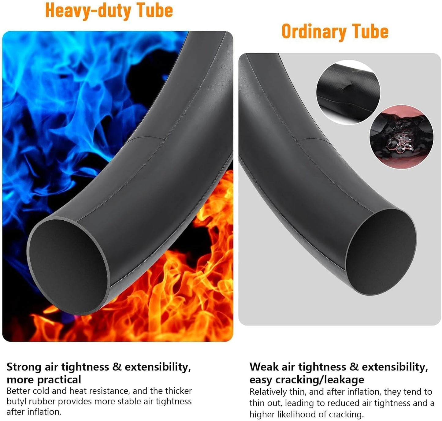 2-PCS 20" Heavy Duty Bike Tire Tubes 20x2.10/2.40 Schrader Valve (52/62-406) 20 Bicycle Inner Tubes Compatible with 20x2.10 20x2.125 20x2.20 20x2.25 20x2.3 20x2.35 20x2.4 Tire Tubes