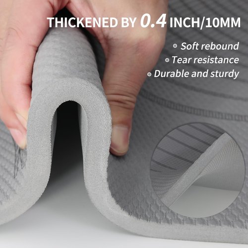 PAIDU Large Yoga Mat-72’x36’x0.4’ Extra Width & Thick,Comfortable,Non-Slip Exercise Mat-Works Great on All Floor for Stretching,Yoga Studio,Gym or Home Workouts (Gray)