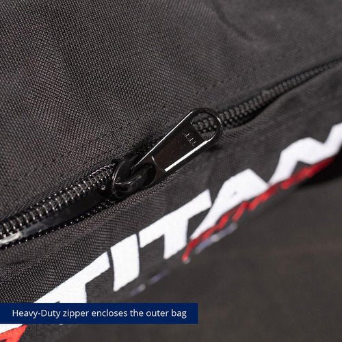 Titan Fitness 25-75 LB PRO Strongman Sandbags, Double Layer, 1050D Cordura, Black, Carry Home Gym Training