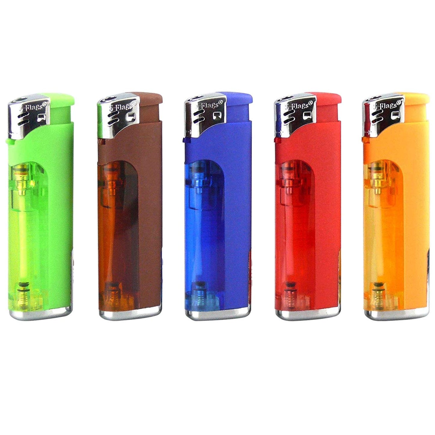 10 Pack Refillable Butane Cigarette Lighter with LED Flashlight