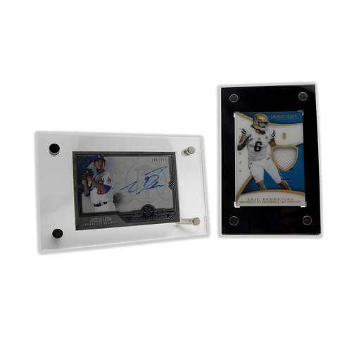 Trading Card Holder with Screwdown Multiple Display Options for 35PT-130PT Football Baseball Basketball Sports Card (35PT-130PT Clear)