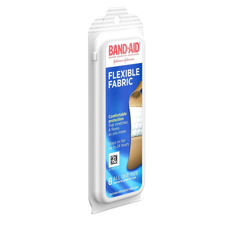 Band-Aid Brand Flexible Fabric Adhesive Bandages for Wound Care and Protection, Travel Pack, 8 ct
