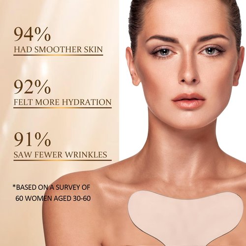 4 Pcs Silicone Chest Wrinkle Patches, Extra Large Reusable Anti-Aging Pads, Chest Patch for Deep Fine Line & Wrinkle Treatment, Overnight Medical Grade Wrinkle Pad for Women, Skin Hydration
