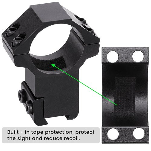 NEATABY 1 Inch Dovetail Scope Rings Set, 2 Pcs High Profile Scope Rings with 2 Hex Wrenches, for 3/8 Inch Dovetail Rails, Black