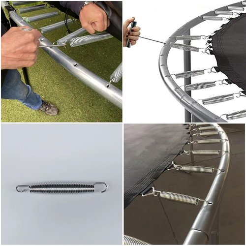 SquEqu 6 Pack Trampoline Springs Replacement 5.5 Inch Heavy Duty Stainless Steel Fitness Rebounder Extension Spring for Outdoor Trampolines Recreational Indoor Exercise Trampoline Mini Trampoline