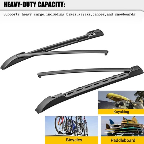 Roof Rack Cross Bars for 2024 2025 Toyota Tacoma Double Cab - Aluminum Roof Rails Crossbar for Cargo Canoe Bike Kayak Snowboard