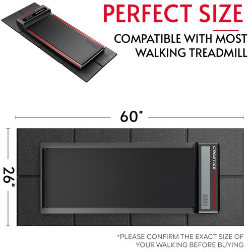 Mat Compatible with Walking Pad (Mat Only),Under Desk Treadmill Mat, Protector for Small Mini Treadmill, for Hardwood Floors, Waterproof & Anti-Slip, 6mm Thick