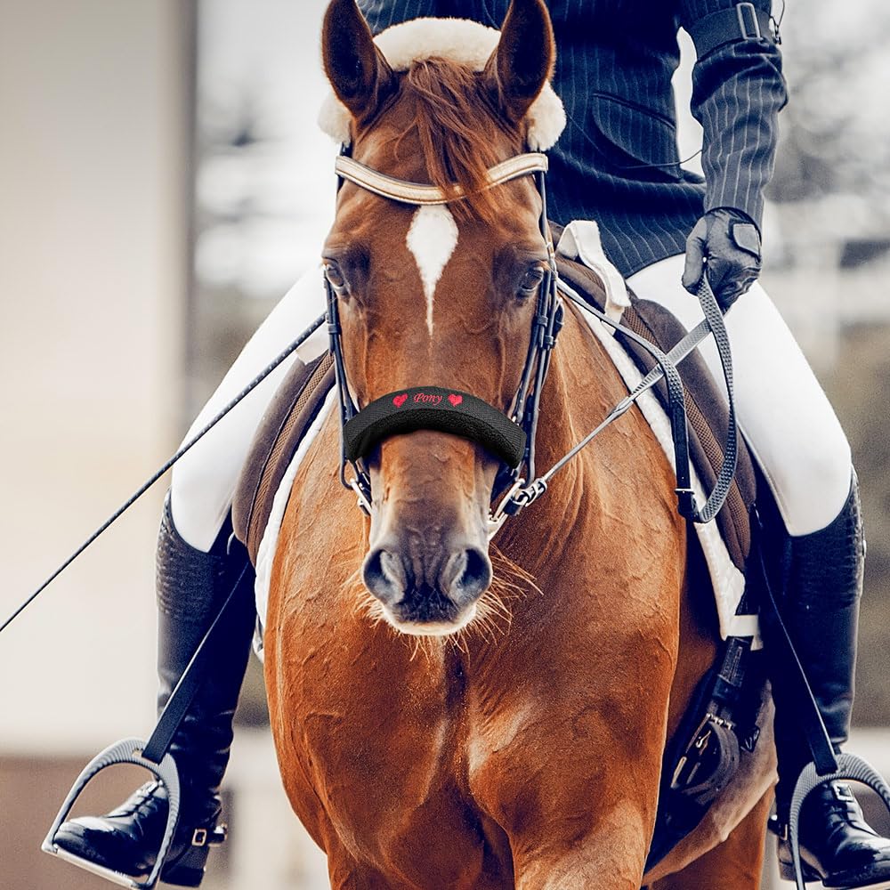 idooodle Personalized Horse Halter Noseband Protector Cover, Custom Name Soft Halters Protector Gift for Horse Lover